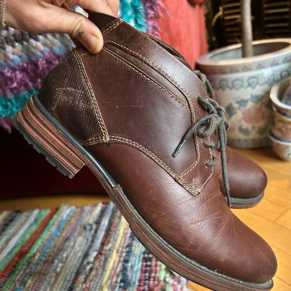 Denver Hayes Men's Brown Leather Boots Size 8 - Picture 5 of 15